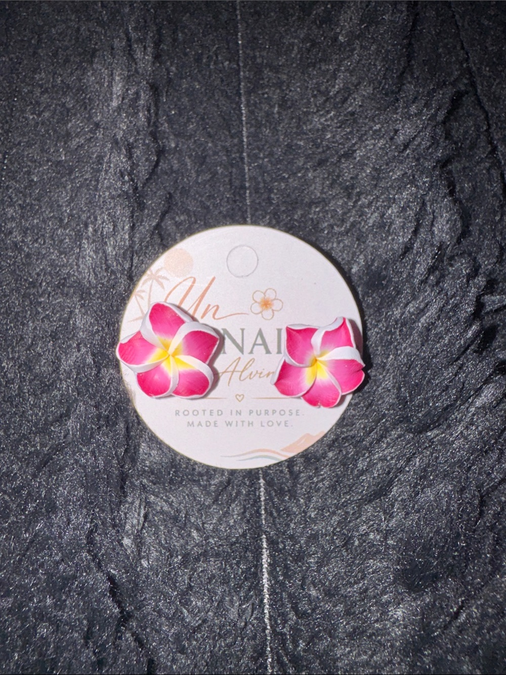 Plumeria Flower Stud Earrings. (Assorted colors)